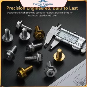 Bu lông titan M6 chống rỉ điện có mặt bích hình lục giác Hoàn hảo để sử dụng xe đạp, xe máy.