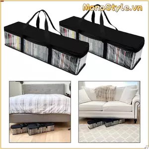 Hộp đựng bộ sưu tập MONOSTYLE, Túi lưu trữ trong suốt di động, có tay cầm có dây kéo Chống bụi DVD có thể xếp chồng lớn