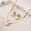 2 Chiếc Tối Giản Sáng Tạo Hình Trái Tim Mặt Dây Chuyền Rắn Dây Chuyền Bông Tai Nelace Bộ Trang Sức Nữ [Mina]