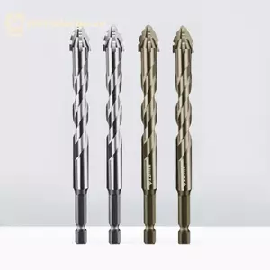 GE 3 Bộ mũi khoan xoắn lệch tâm răng cưa bốn đầu để khoan khô gạch gốm Thủy tinh Đá cẩm thạch Mũi khoan bê tông VN