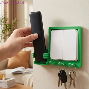 Giá đỡ móc bảng điều khiển công tắc ánh sáng JUNYUE88US, Giá đỡ điều khiển từ xa hình tay dày in 3D, Chống thấm nước Không cần khoan Công tắc nhựa Móc trang trí lối vào Tường phòng khách