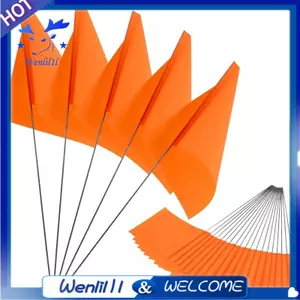 Dành cho Bãi cỏ & Tưới & Cảnh quan & Tưới nước & Khảo sát Cờ đánh dấu màu cam huỳnh quang-100-Pack, Cờ sân 15x4x5 Inch