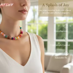 HFSHY Vuông Nhựa Đính Hạt Nelace Với Bóng Vàng Sáng Bóng Giọng Trang Sức Thân Thiện Với Da Để Mặc Hàng Ngày Cô Dâu Tắm Quà Tặng Cho Nữ VN