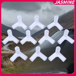 JASMINE 10 Chiếc 12 Mm Nhựa Trắng Kết Nối DIY Kệ Lều Cố Định Khớp Lắp Tee Bốn Chiều Thẳng Khuỷu Tay Tủ Quần Áo Móc Khớp JASMINE
