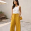 Quần thường ngày WEETW, Quần ống rộng ống thẳng, mùa hè mỏng phong cách cổ điển Quần rộng eo cao mùa hè