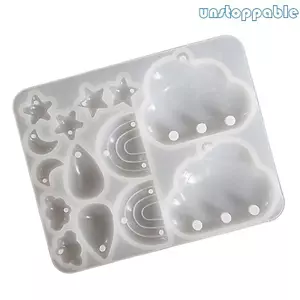 Unstop * Linh Hoạt Silicon Mặt Dây Chuyền Khuôn Nhựa Epoxy Ngôi Sao Mặt Trăng Đám Mây Giọt Nước Khuôn Handmade Trang Sức Dự Án Làm Khuôn