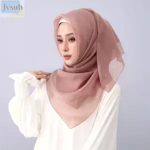 Khăn lụa Voile JVSUB, Chất liệu thoáng khí 110 * 110cm Hijab Hồi giáo, Vải hình vuông Khăn quàng cổ vuông màu trơn Sử dụng