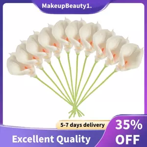 Calla Lily 10 đầu Latex Real Touch KC51 Trắng