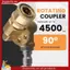 Khớp nối xoay kết nối nhanh cho vòi phun máy rửa áp suất cao 4500 Psi, 1 / 4 Inch, cập nhật 90 độ
