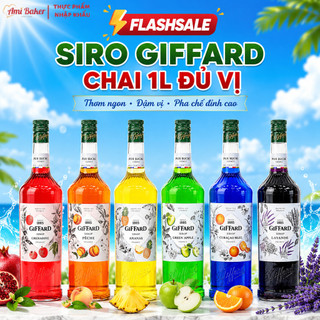 (Có Hỏa Tốc) Siro Giffard Chai 1L Đủ Hương Vị Pha Chế Đồ Uống Thơm Ngon