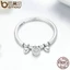 Nhẫn bạc 925 BAMOER SCR215 thiết kế hình trái tim đơn giản xinh xắn