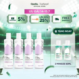 Bộ 4 Dung Dịch Vệ Sinh Phụ nữ Lactacyd Soft & Silky Dưỡng Ẩm 250ml