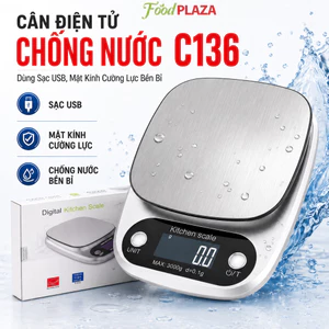 Cân điện tử chống nước C136 cao cấp có sạc usb