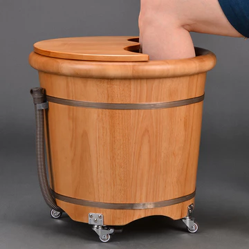 MGKN Bồn ngâm chân bằng gỗ có bánh xe, bồn ngâm chân massage, chậu rửa chân bằng gỗ, bồn ngâm chân bằng gỗ sồi có bánh x