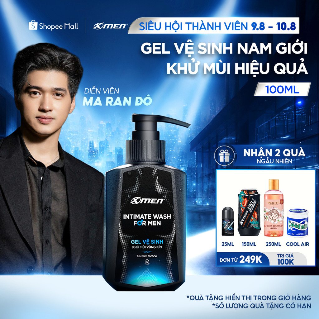 Gel vệ sinh nam giới Xmen 100ml - Intimate Wash for Men hương nước hoa Pháp sang trọng