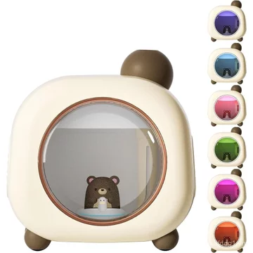 Máy Tạo Độ Ẩm Di Động Cho Máy Tạo Độ Ẩm Mini Di Động, Phun USB Hình Gấu Hoạt Hình 500ML Tạo Độ Ẩm Nhỏ Có Đèn Lồng, Phòng Ngủ Cho Bé Sử Dụng Độ Ẩm Tính Để Bàn Cá Nhân, Độ Ẩm Di Động Cho Văn Phòng, Nhà 