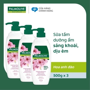 Bộ 3 chai sữa tắm Palmolive sảng khoái dịu êm 95% chiết xuất từ hoa anh đào 500g/chai