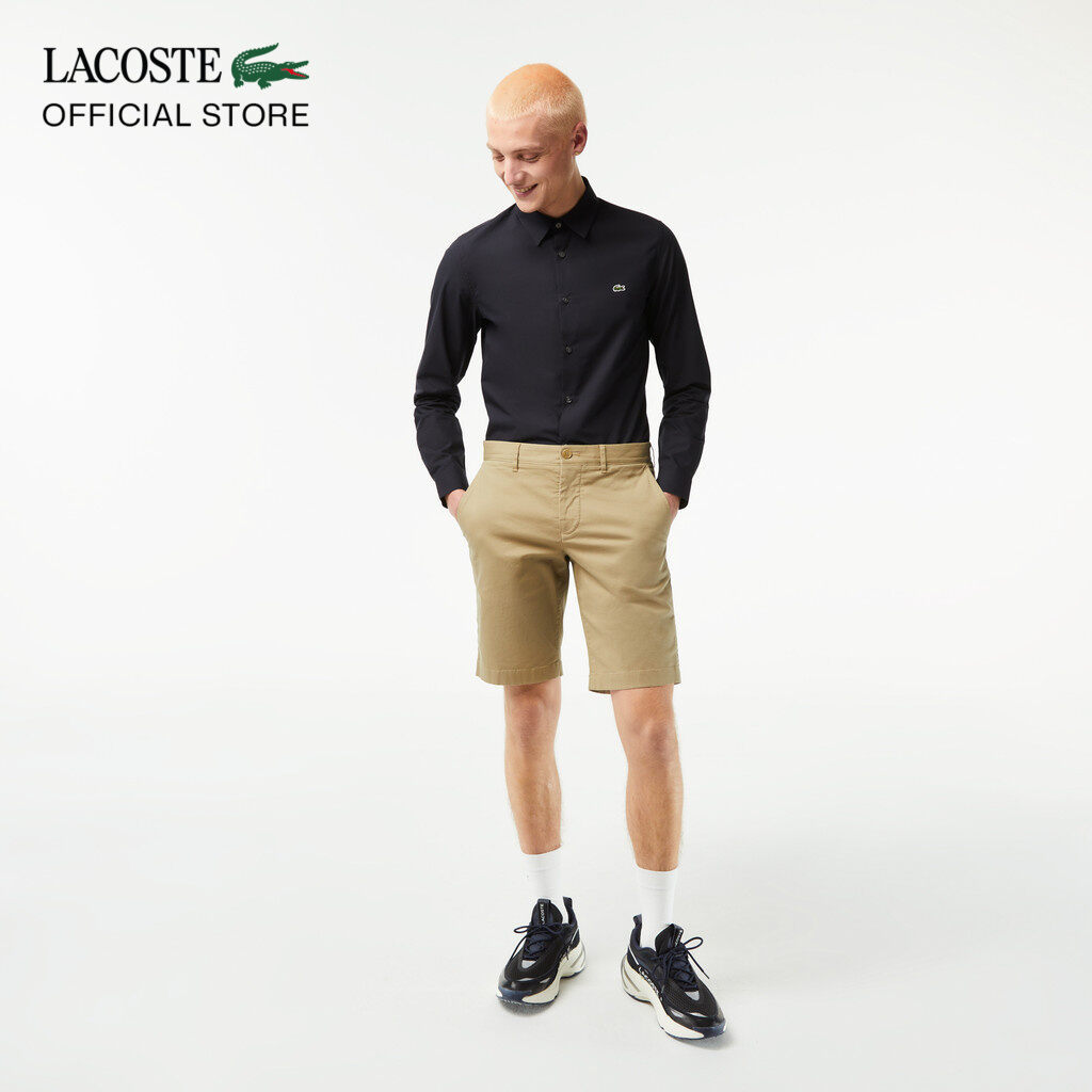 Quần Ngắn Bermuda Lacoste Nam Ôm Dáng Chất Liệu Organic Cotton