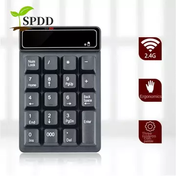 Bàn phím số không dây SPDD 2.4G, Cảm giác cơ học 19 phím Bàn phím nhỏ Bluetooth, Bàn phím số bên ngoài Bàn phím có dây di động Bàn phím số USB Mini chống nước PC
