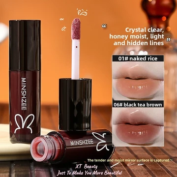 [XT] Son môi gương MINSHZEE Lip Glaze-White Nude Lip Gloss Frozen Toot Lip Mirror Lip Glaze