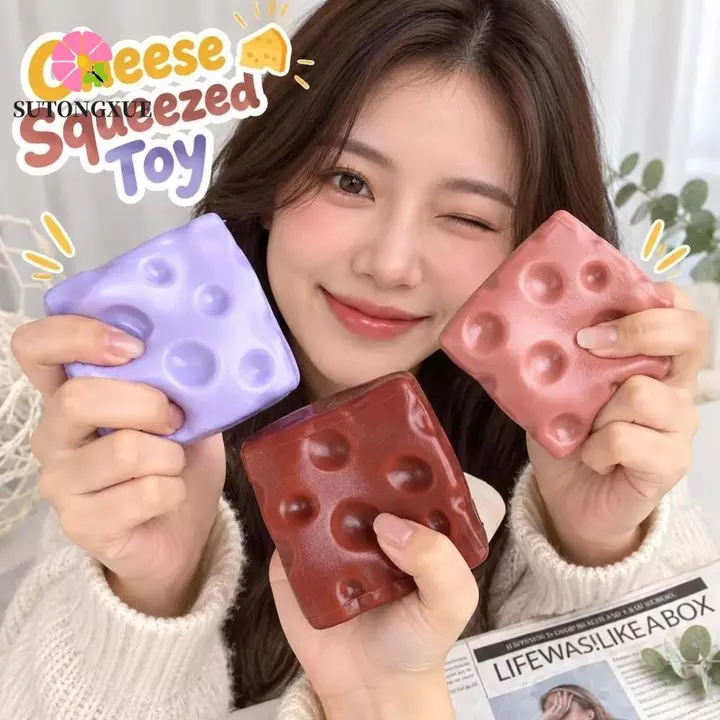 Đồ chơi bóp phô mai SUTONGXUE, Đồ chơi mực phô mai siêu mềm 5cm, Đồ chơi trẻ em Đồ chơi trẻ em Thư giãn tay thực tế Đồ chơi phục hồi chậm cho trẻ em Người lớn