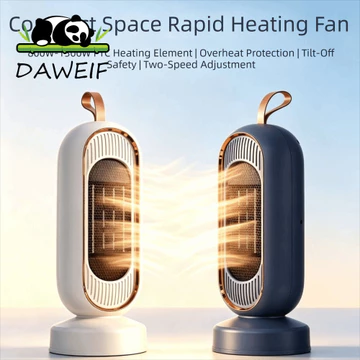 Máy sưởi để bàn DAWEIF, Max Power 2000W PTC Làm nóng nhanh Máy sưởi đứng để bàn, Máy sưởi bảo vệ đa an toàn 3 tốc độ nhỏ gọn dọc với máy tạo độ ẩm