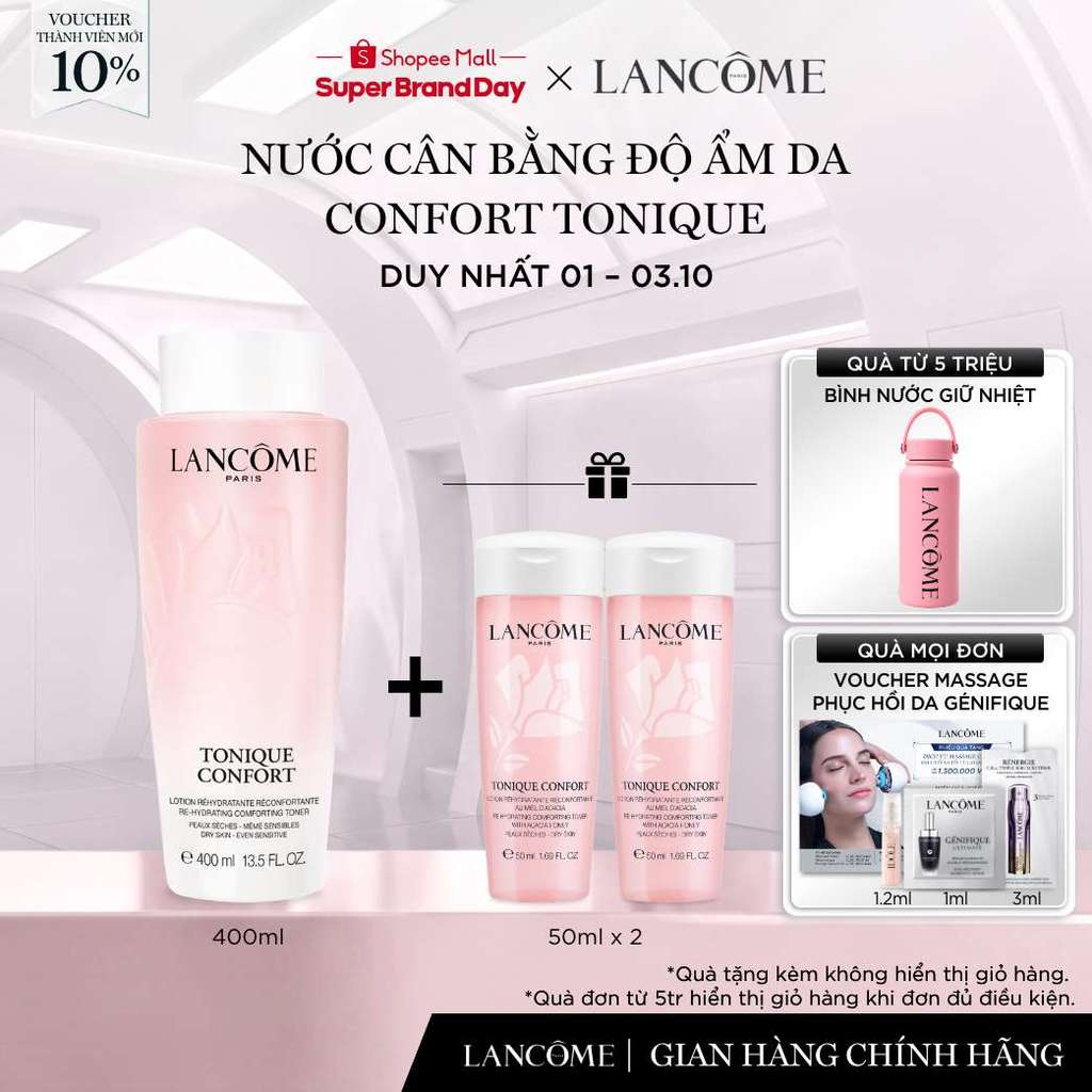 Nước Cân Bằng (Toner) Độ Ẩm Dịu Nhẹ Lancome Tonique Confort 400ml