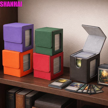 Hộp đựng thẻ SHANHAI, Hộp sưu tập cửa sổ PU chống ẩm, Hộp đựng son môi có nắp Hộp đựng thẻ trò chơi chống bẩn Thẻ thể thao