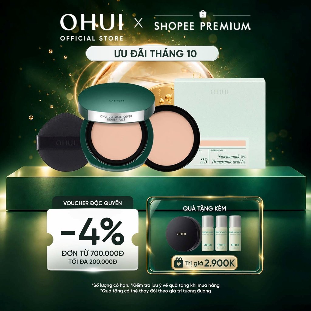 [OHUI Official] Phấn nền nén che đốm thâm phủ cao dưỡng sáng OHUI Ultimate Cover Denier Pact SPF50+/PA+++ 15g, Lõi 15g