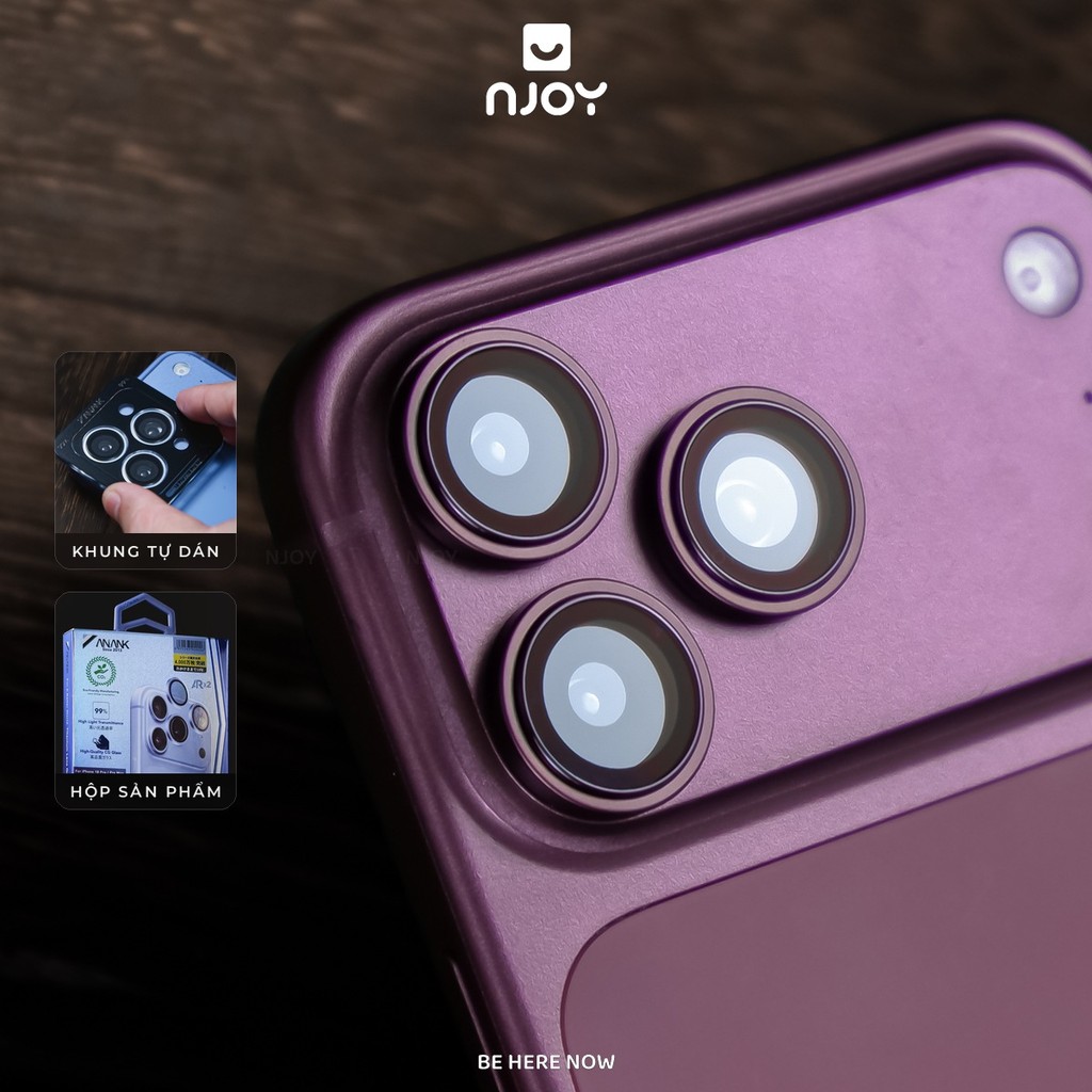 Bộ Vòng Cường Lực Bảo Vệ Camera Anank AR Chống Trầy Xước Nguyên Bản iPhone 14 15 16 17 18 Pro Max
