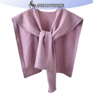 Onetimingfine Khăn choàng dệt kim Hàn Quốc Mùa hè Điều hòa không khí Cổ giả Bảo vệ cổ Đan mỏng Thắt nút mũi Khăn quàng vai cho nữ VN