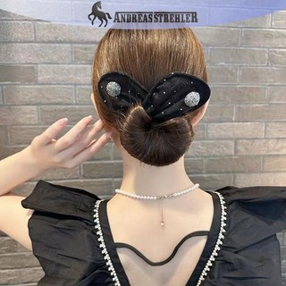 Onetimingfine Thời Trang Cao Cấp Phụ Kiện Tóc Dây Buộc Tóc Nữ Lưới Nơ Tai Con Lăn Xoắn Kiểu Tóc Ban Nhạc Dụng Cụ VN