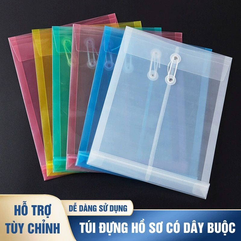 Tệp Đựng Tài Liệu A4 Dây Buộc – Túi Nhựa PP Dày Dặn, Chống Thấm Nước, Đựng Hồ Sơ Văn Phòng