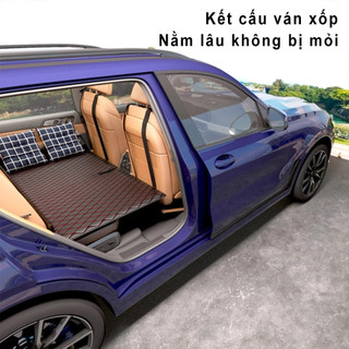 AIMVUKES  Đệm ô tô nằm ngủ gấp gọn bằng da cao cấp, nệm xe hơi ghế sau cho xe 4 5 7 chỗ và bán tải dài 1m2 không cần bơm