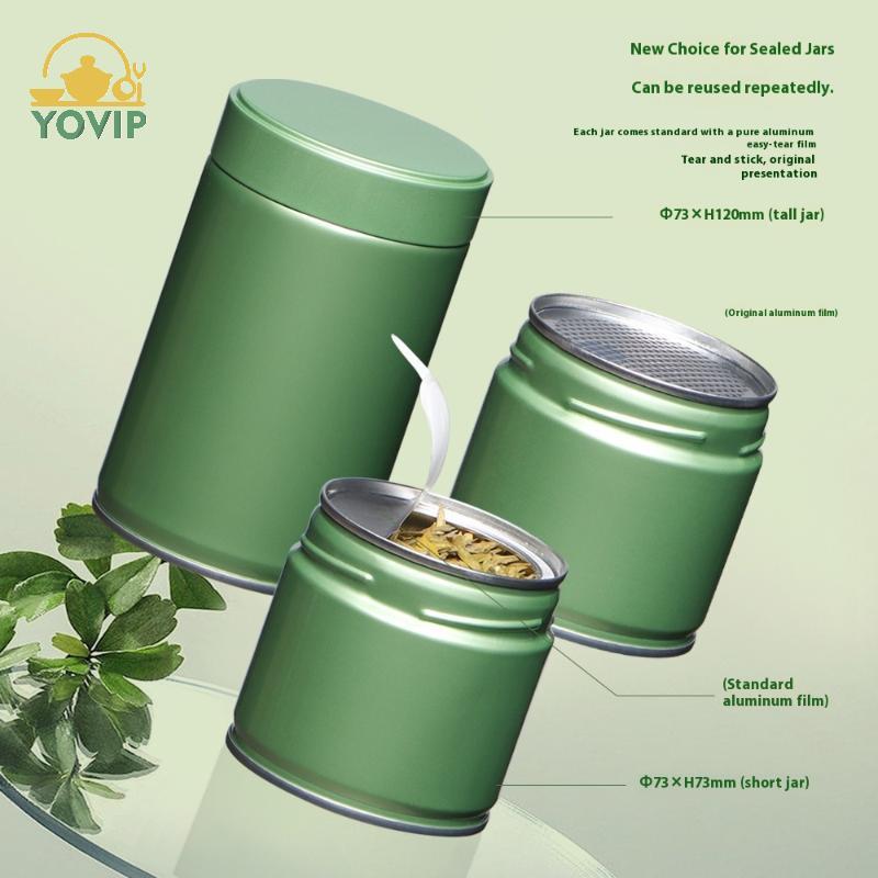 YOVIP Kín Hơi Trà Thiếc Hộp Đựng Lá Trà Matcha Kín Thực Phẩm Tổ Chức Trà Nhà Bếp VN