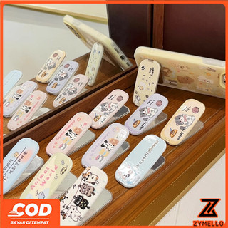 Giá đỡ điện thoại gương trang điểm gấp sáng tạo, giá đỡ điện thoại phổ thông gấu trúc thời trang, bảng cào mèo hoạt hình, graffiti mèo dễ thương, thương hiệu Doremon hợp thời trang