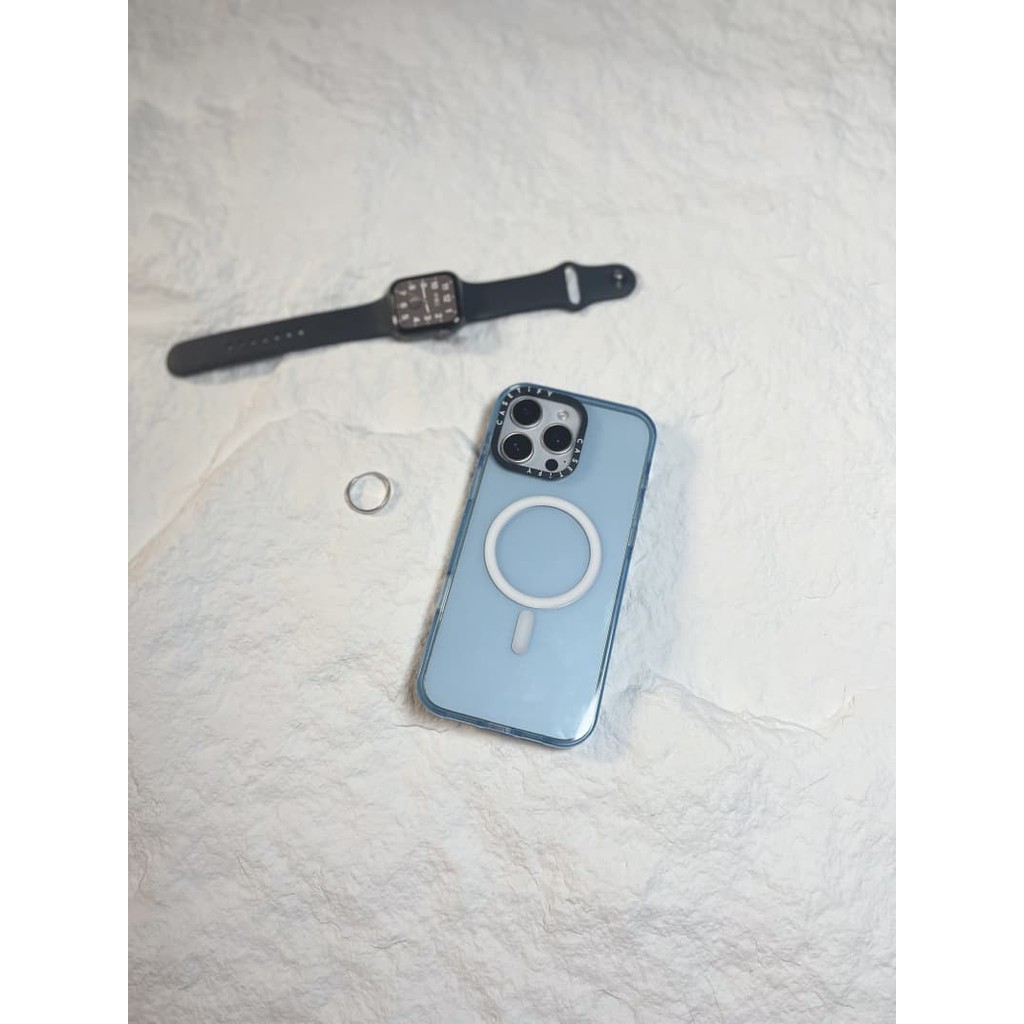 CASECASE X Sierra Blue Clear Hard Từ Hút Tác Động Dành Cho Apple IPhone 12 13 14 15 16 17 Pro Max Plus Air Có Hộp