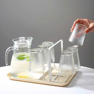 (KÈM QUÀ) Set Bình Nước Và 6 Ly Thủy Tinh – Sang Trọng, Tiện Dụng Hằng Ngày - TẶNG 6C LÓT LY VẢI