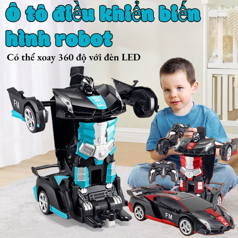 Ô Tô điều Khiển Từ Xa Biến Hình Robot,Thiết Kế đa Chức Năng,Có Thể Xoay 360 độ Với đèn LED