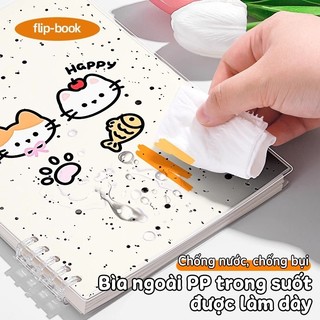 Sổ còng trong suốt A5 B5, dễ dàng nhìn thấy trang đầu tiên, ruột giấy kẻ ô vuông refill, 120 trang, sổ tay minimalism
