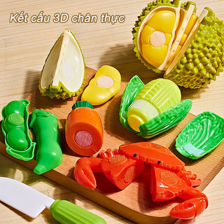 【BabyJoy】42pcs Bộ Đồ Chơi Cắt Hoa Quả Cho Bé,Bộ Đồ Chơi Cắt Trái Cây Rau Củ,Chất Liệu An Toàn Cho Bé,Kèm Giỏ Đựng