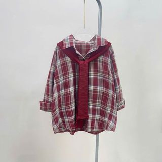 Áo Sơ Mi Kèm Khăn Quàng Bigsize Nữ Somi Kẻ Sọc Tay Dài Phong Cách Retro Cá Tính SM182+A195