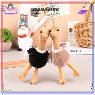 CANAMEK Dễ Thương Đà điểu Sang Trọng Hoạt Hình Mặt Dây Chuyền Mềm Nhồi Bông Búp Bê Móc Khóa Ba Lô Túi Xe Móc Khóa Nhẫn Trang Trí Trẻ Em Quà Tặng CSF