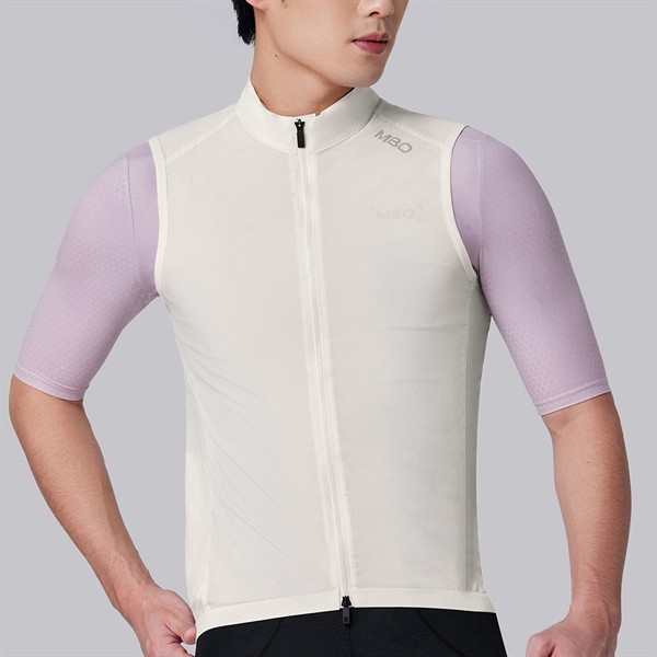 V121 - Áo Gió Ba Lỗ MBO Nam Cream White, Áo Khoác Đạp Xe, Áo Đạp Xe Thu Đông, Áo Khoác Giữ Nhiệt