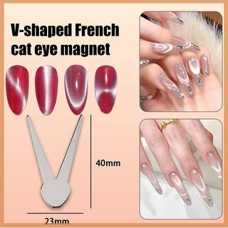 [savemoneyeveryday] Bộ nam châm nghệ thuật làm móng tay hai kiểu Pháp Eye bination Nail Art DIY Hiệu ứng hình chữ V Gel Nail Polish Magnet [vn]