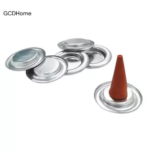 GCDHome 5 / 10 Chiếc Nhỏ Gỗ Đàn Hương Nón Tấm Tháp Kim Loại Lư Hương 5 / 10 Chiếc Hương Giá Đỡ Zen Tiếp Liệu HOT