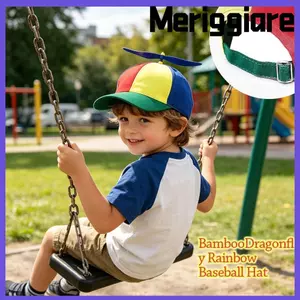 Mũ bóng chày MERIGGIARE, Mũ Snapback vui nhộn cầu vồng, Cánh quạt máy bay trực thăng chuồn tre thời trang Phiêu lưu bố Mũ nam nữ