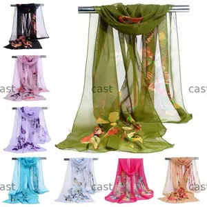 Khăn voan dài CAST 8 màu quấn mềm hình bướm nữ