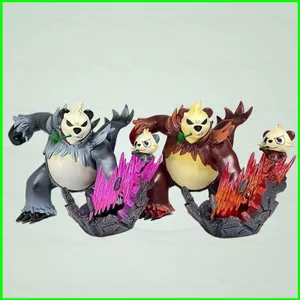 PS1 Pokemon Pancham Pangoro Nhân Vật Hành Động Ice Fire Battle Phiên Bản Với Rock Base Effect Model Toy SP1