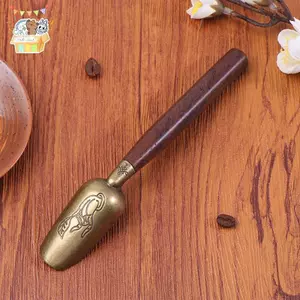 Tay Cầm Bằng Gỗ Xẻng Trà Thìa Đồng Gỗ Mun Cà Phê Muỗng Bộ Đồ Ăn Teaspoons Dễ Dàng Làm Sạch Chống Rắc Thìa Trà ELWW